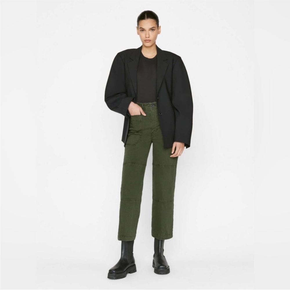 FRAME Denim Oversized Pocket Utility Pant in Fatigue Green